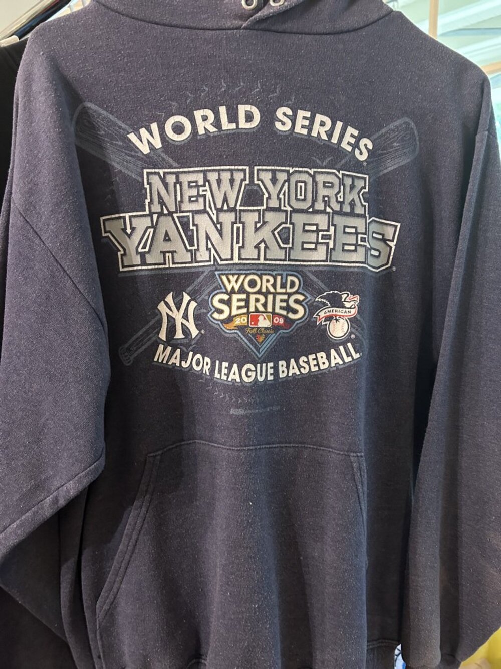 Stitches New York Yankees 2009 World Series Navy Hoodie M